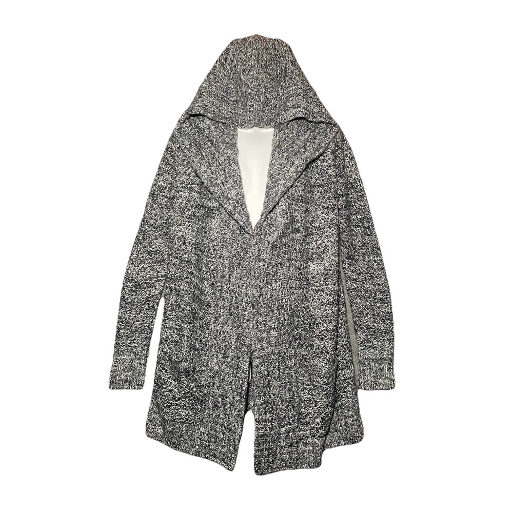 Abercrombie & Fitch Knit Hooded Long Cardigan Size XS Gray Oversized Wool Blend